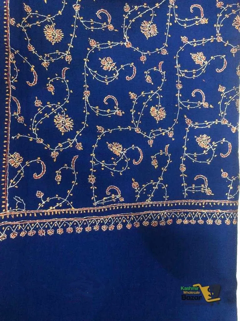 Pashmina Kashmiri Shawl Blue Jaalidaar - Image 2