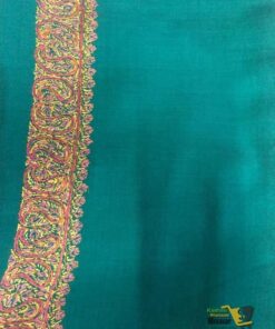 Semi Pashmina Kashmiri Shawl Green, Border Embroidery
