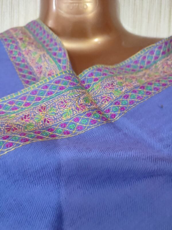 Pashmina Kashmiri Shawl Lavender, Embroidery - Image 7