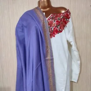 Pashmina Kashmiri Shawl Lavender, Embroidery