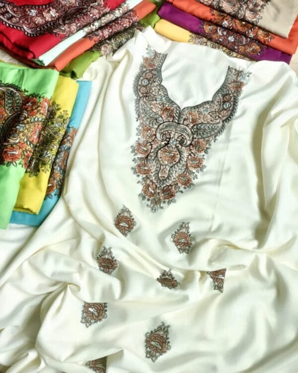 Exquisite Kashmiri Sozni Work Cotton Suits - Image 5