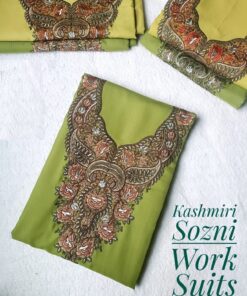 Exquisite Kashmiri Sozni Work Cotton Suits
