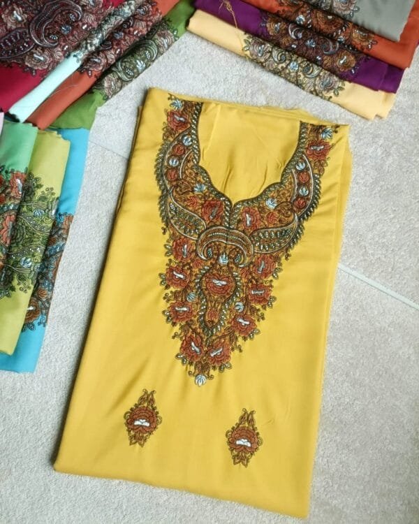 Exquisite Kashmiri Sozni Work Cotton Suits - Image 2