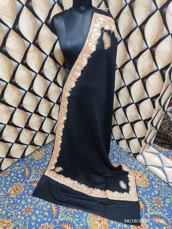 Pure TUSHA Bridal cum Party Wear Shawl Black Color