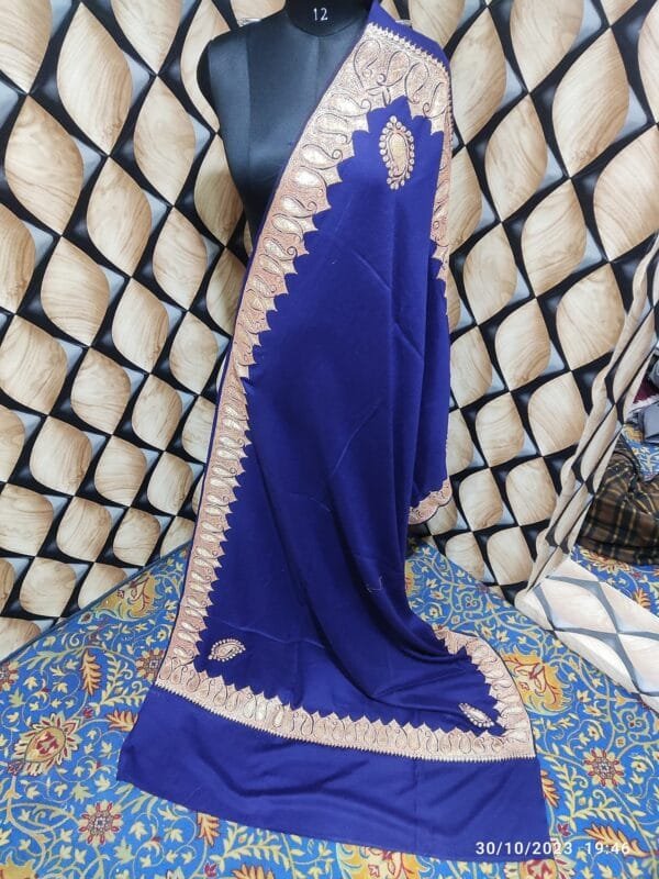 Pure TUSHA Bridal cum Party Wear Shawl Blue Color