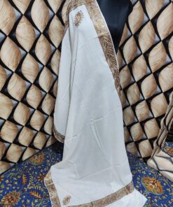 Pure TUSHA Bridal cum Party Wear Shawl Cream Color