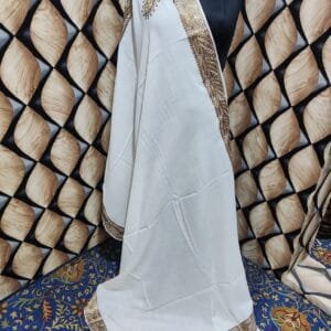 Pure TUSHA Bridal cum Party Wear Shawl Cream Color