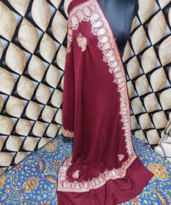 Pure TUSHA Bridal cum Party Wear Shawl Maroon Color