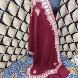 Pure TUSHA Bridal cum Party Wear Shawl Maroon Color