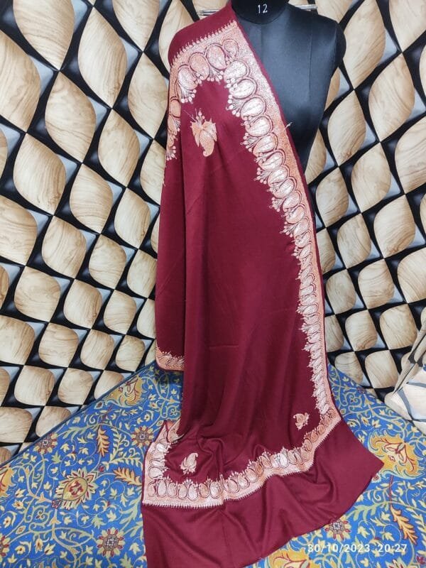 Pure TUSHA Bridal cum Party Wear Shawl Maroon Color