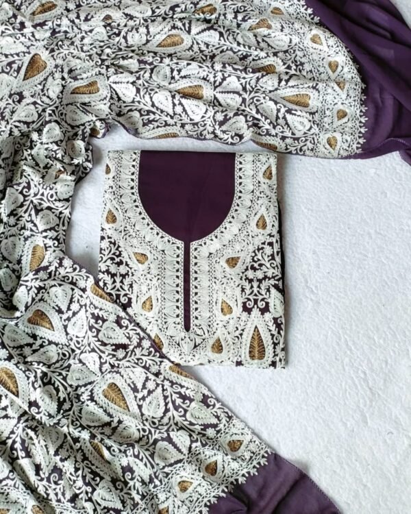 Kashmiri Ariwork Suits in Georgette - Image 5