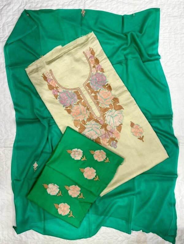 Exquisite Bombay silk Ari work 3-piece suits - Image 9