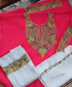 Pure Uppada Silk 3pc Suits with Ethnic Ensemble