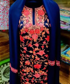 3 pc Aari Work Jamawar Georgette Suit in Blue