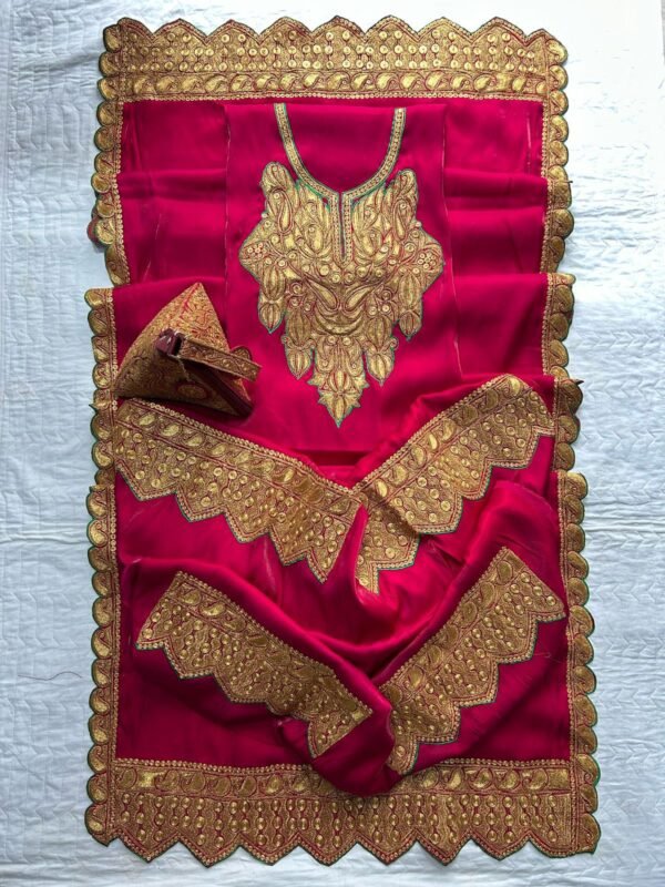 Marisa Silk Bridal Suit with Kashmiri Botta Tilla - Image 9
