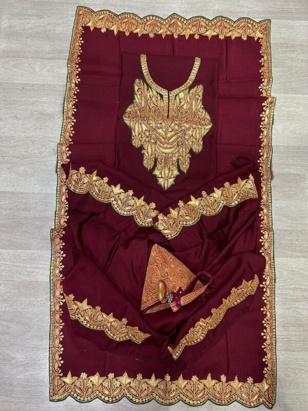 Marisa Silk Bridal Suit with Kashmiri Botta Tilla - Image 7