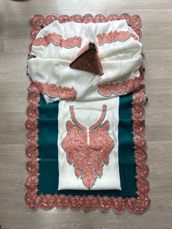 Marisa Silk Bridal Suit with Kashmiri Botta Tilla - Image 3