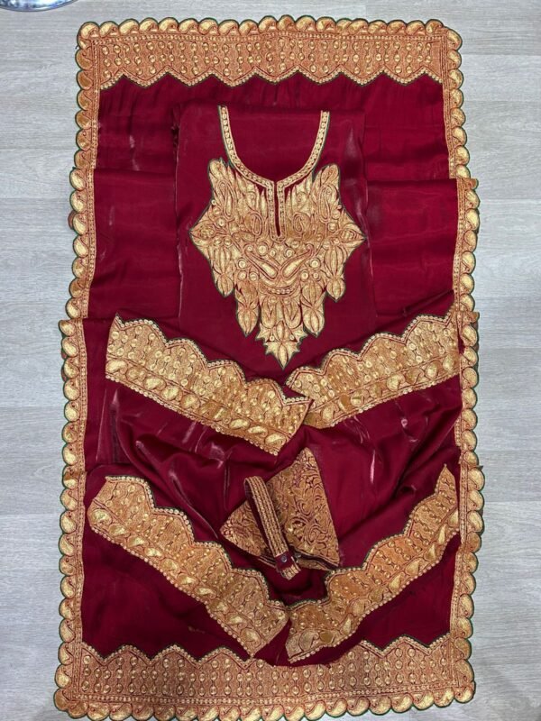 Marisa Silk Bridal Suit with Kashmiri Botta Tilla - Image 2