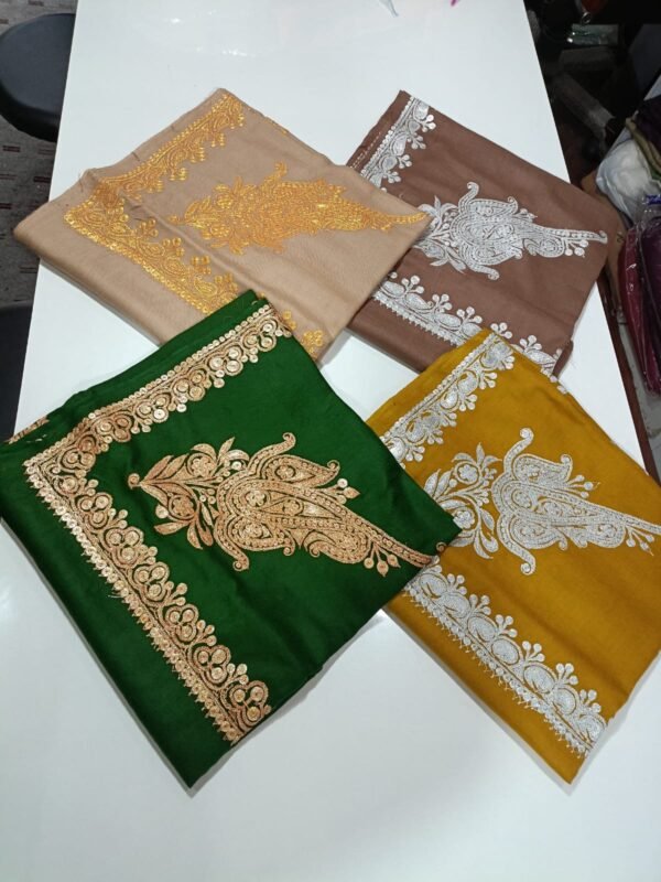Tilla Work Semi-Pashmina Shawls